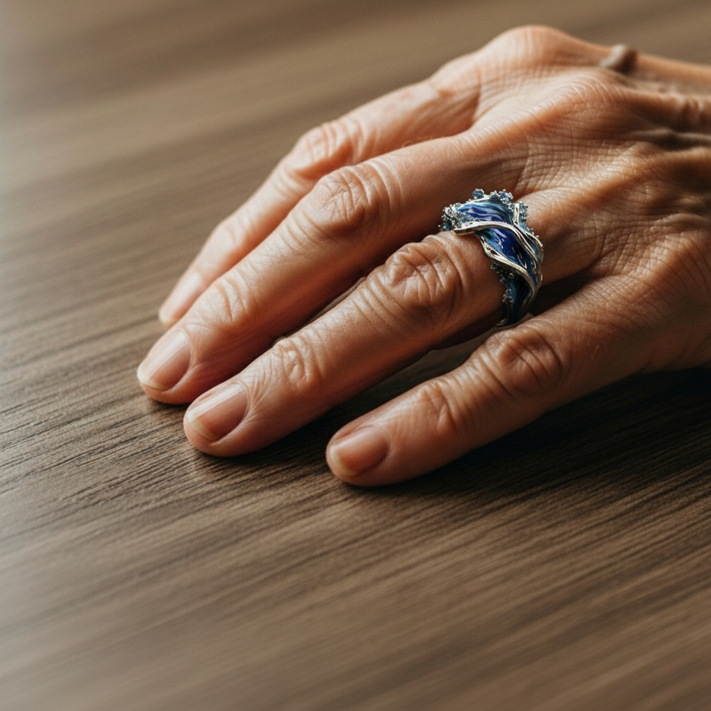 Vintage oceaan golvende ring